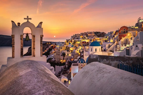 Famous Places Of Worship: Mediterranean Sun (Santorini, Greece) by Chano Sánchez