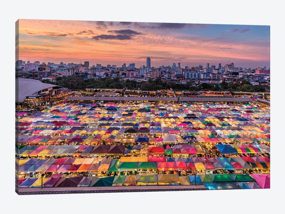 Rainbow Commerce (Bangkok, Thailand) by Chano Sánchez 1-piece Canvas Art