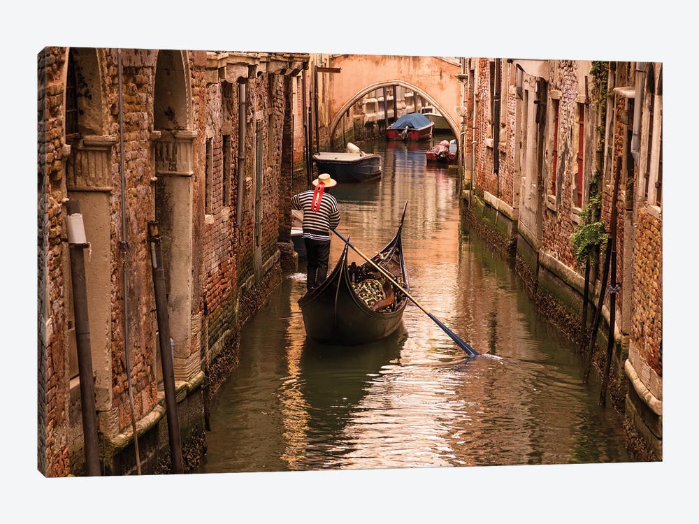The Gondolier (Venice, Italy) by Chano Sánchez 1-piece Canvas Art Print