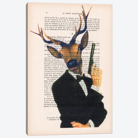 James Bond Deer Canvas Print #COC108} by Coco de Paris Canvas Print