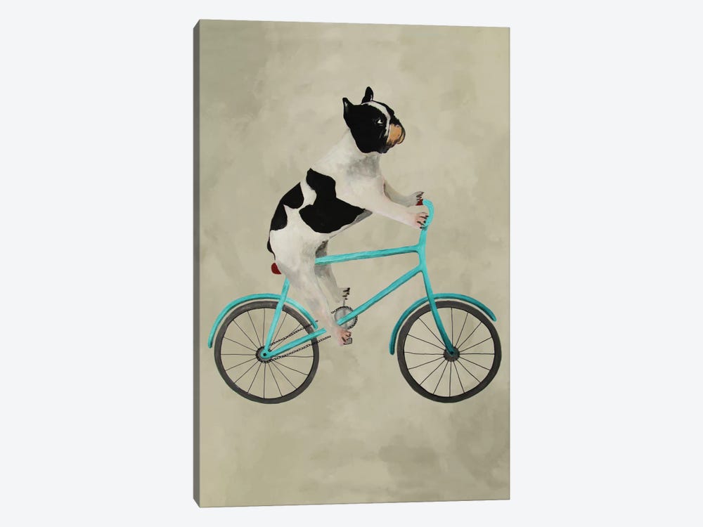 Bulldog On Bicycle by Coco de Paris 1-piece Art Print