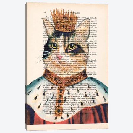 King Cat Canvas Print #COC112} by Coco de Paris Canvas Artwork