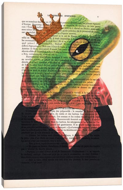 King Frog Canvas Art Print - Frog Art
