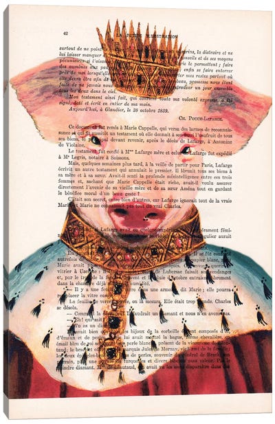King Pig Canvas Art Print - Pig Art