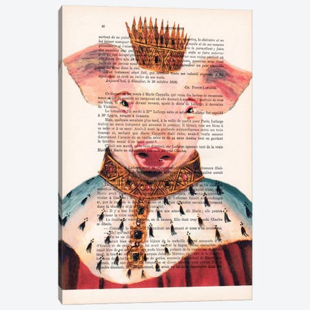 King Pig Canvas Print #COC114} by Coco de Paris Canvas Print
