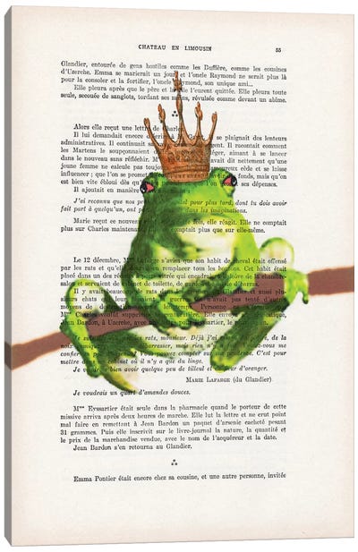 Prince Frog Canvas Art Print - Frog Art