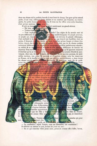 Circus: Pug On Elephant by Coco de Paris