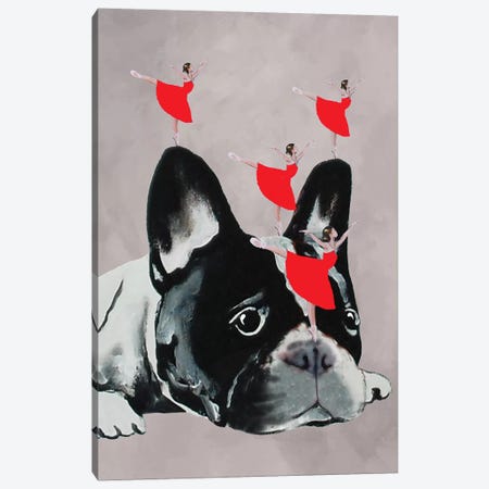 Bulldog With Dancers Canvas Print #COC12} by Coco de Paris Canvas Print
