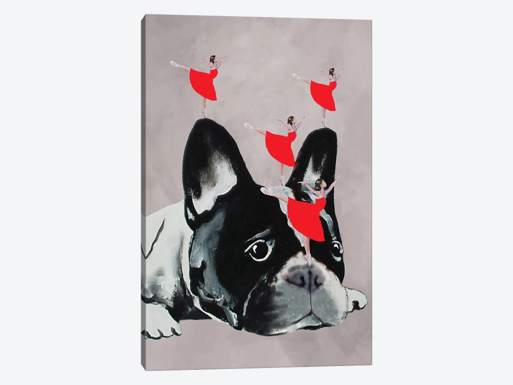 Bulldog With Dancers 1-piece Canvas Art Print