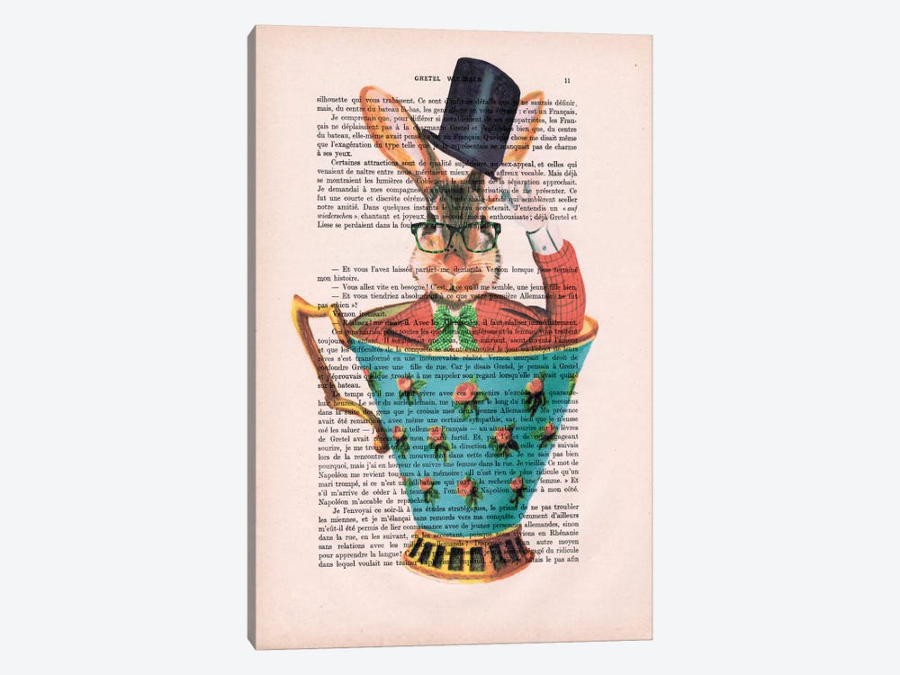 Rabbit With Hat In A Cup by Coco de Paris 1-piece Canvas Art Print
