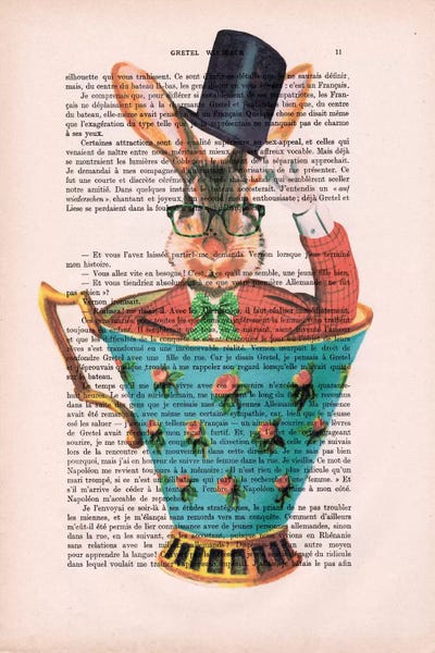 Rabbits: Rabbit With Hat In A Cup by Coco de Paris