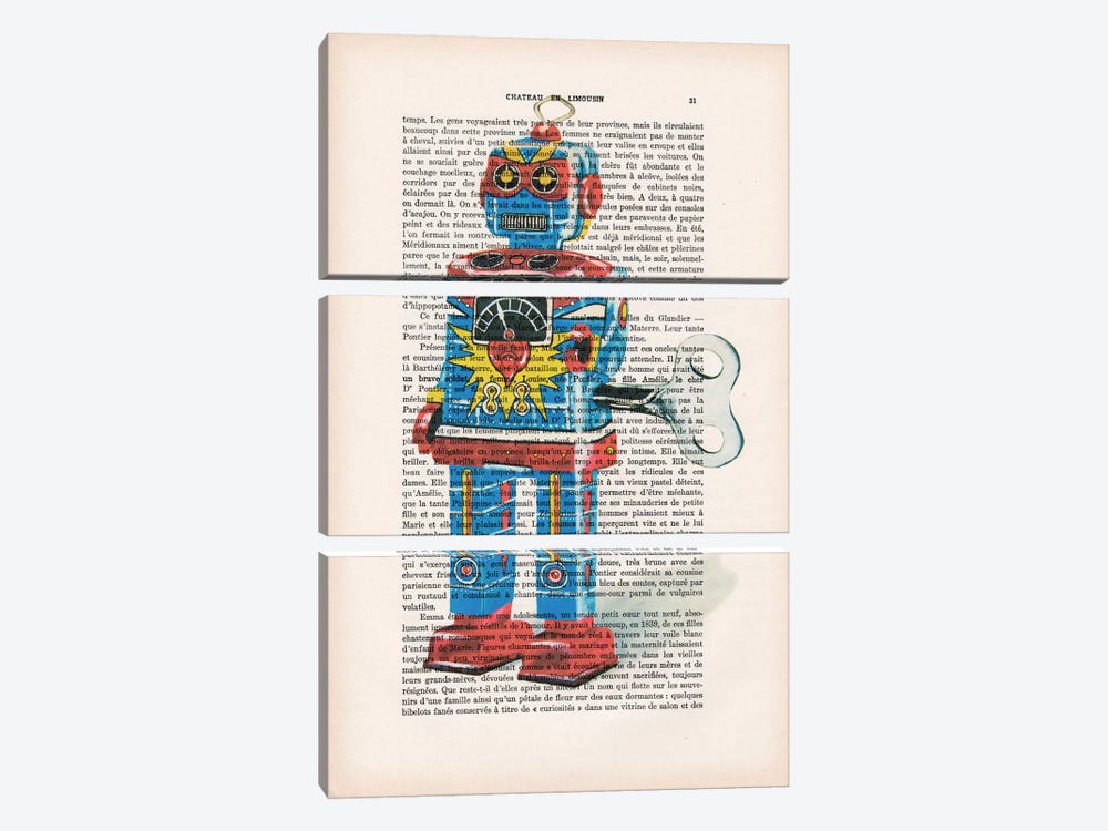 Robot I by Coco de Paris 3-piece Canvas Art Print