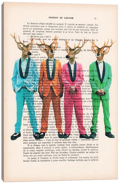 Rock & Roll Deer Canvas Art Print