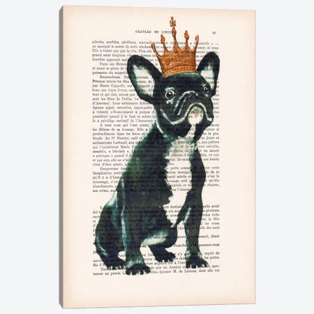 Royal Bulldog Canvas Print #COC136} by Coco de Paris Art Print