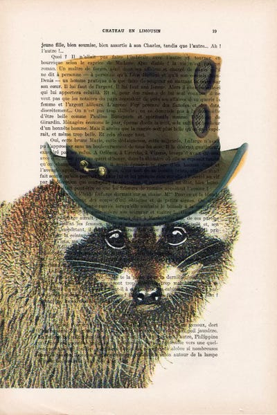 Steampunk Racoon by Coco de Paris art print