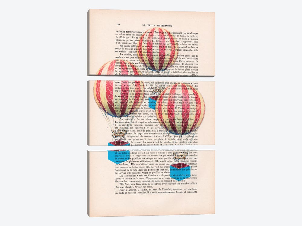 Three Air Balloons by Coco de Paris 3-piece Art Print