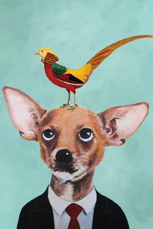Chihuahua With Bird by Coco de Paris wall art