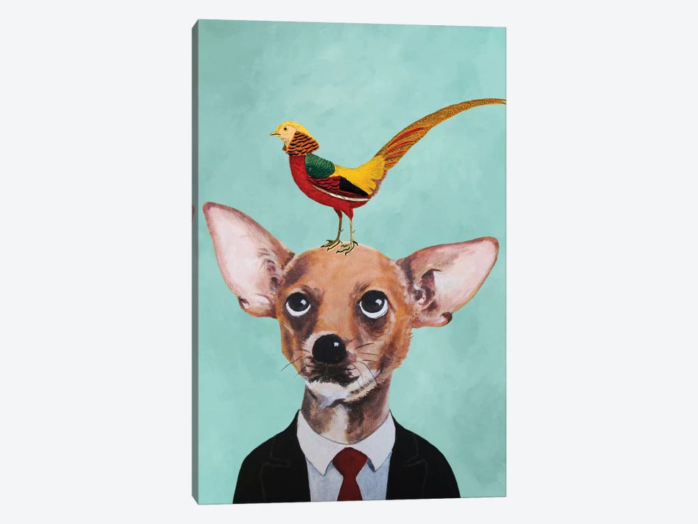 Chihuahua With Bird by Coco de Paris 1-piece Canvas Art