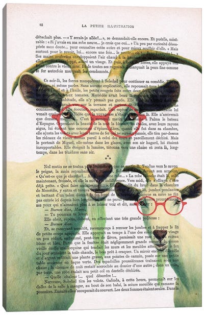 Clever Goats Canvas Art Print - Book Illustrations 