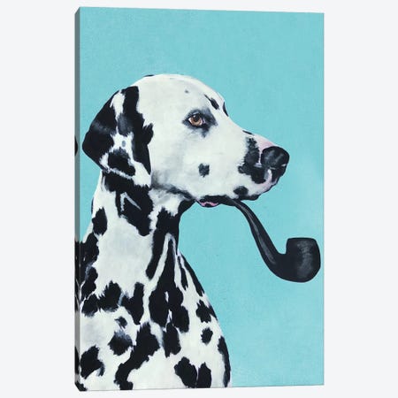 Dalmatian Smoking Pipe Canvas Print #COC151} by Coco de Paris Canvas Artwork