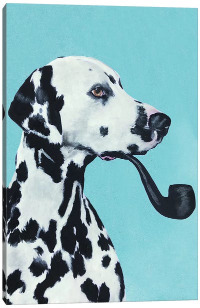 Dalmatian Smoking Pipe Canvas Art Print - Dalmatian Art