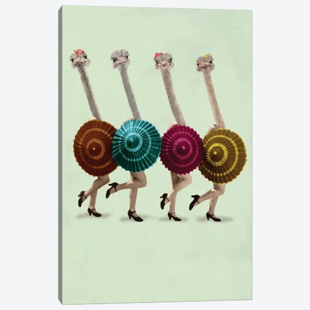 Dancing Ostriches Canvas Print #COC152} by Coco de Paris Canvas Wall Art
