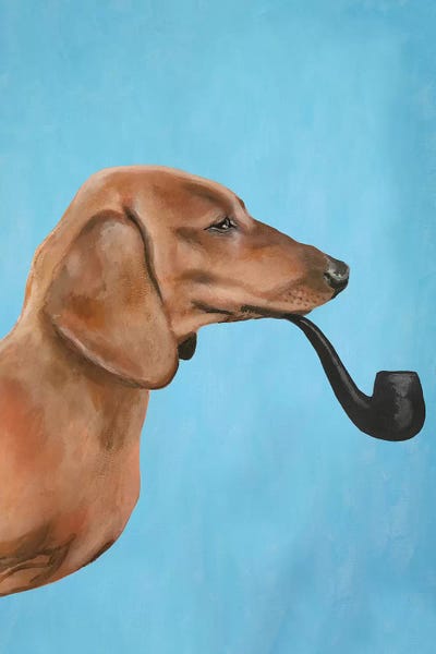Grandpa Chic: Dachshund Smoking Pipe by Coco de Paris