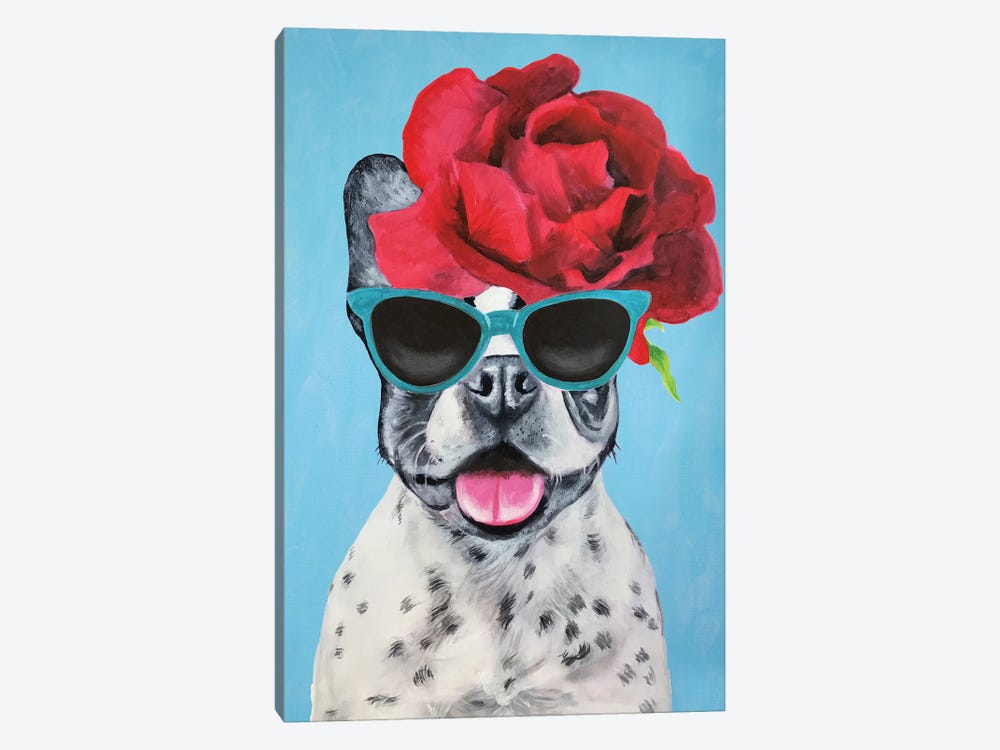 Fashion Bulldog Blue by Coco de Paris 1-piece Canvas Art
