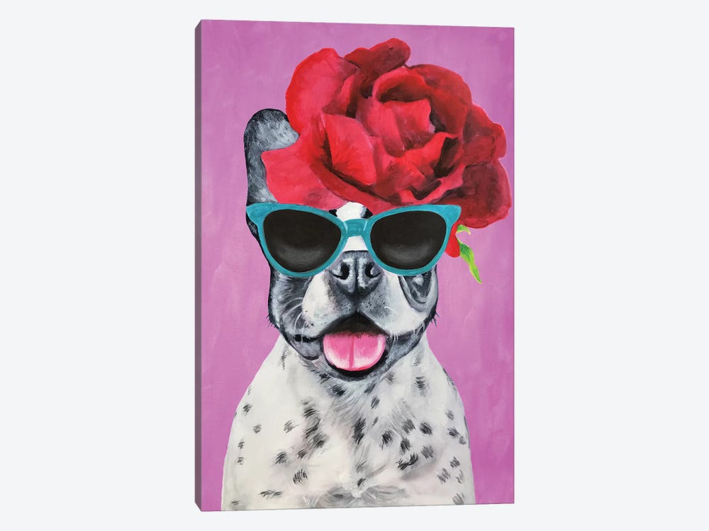 Fashion Bulldog Pink by Coco de Paris 1-piece Canvas Print