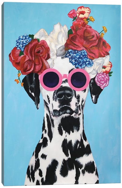 Fashion Dalmatian Blue Canvas Art Print - Pet Mom