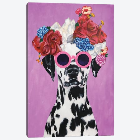 Fashion Dalmatian Pink Canvas Print #COC159} by Coco de Paris Canvas Wall Art