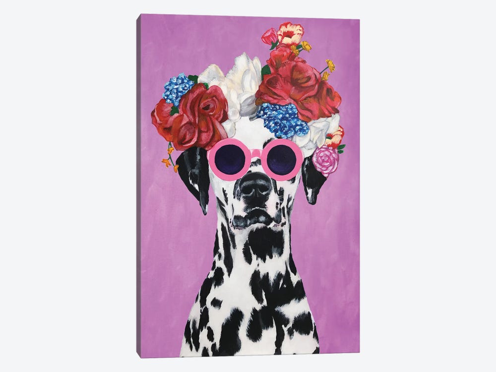 Fashion Dalmatian Pink by Coco de Paris 1-piece Canvas Artwork