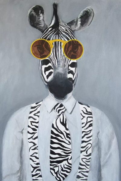Fashion Zebra by Coco de Paris framed canvas print