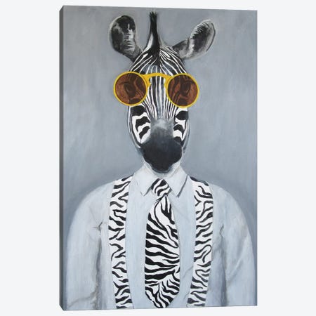 Fashion Zebra Canvas Print #COC164} by Coco de Paris Canvas Artwork