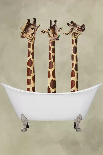 Giraffes: Giraffes In Bathtub by Coco de Paris