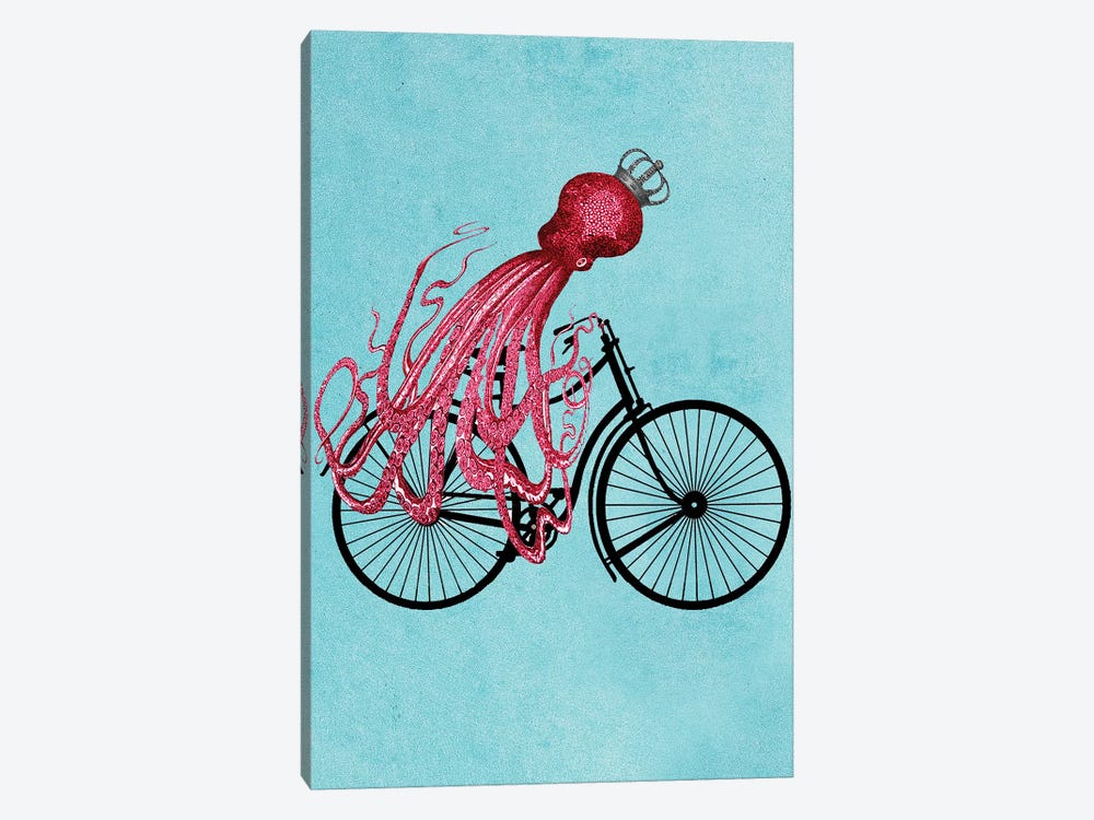 Octopus On Bicycle by Coco de Paris 1-piece Canvas Wall Art