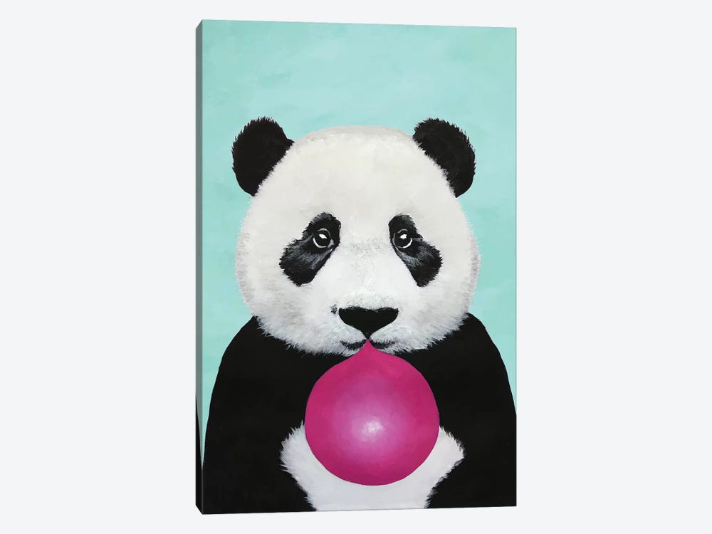Bubblegum Panda, Turquoise by Coco de Paris 1-piece Canvas Art