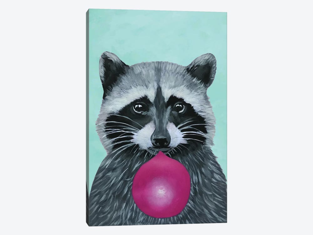 Bubblegum Raccoon, Turquoise by Coco de Paris 1-piece Art Print