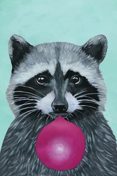 Raccoons: Bubblegum Raccoon, Turquoise by Coco de Paris