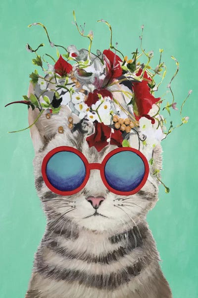 Cat Flower Power, Turquoise