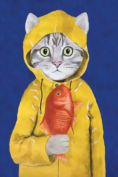 cat with fish