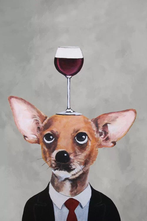 Chihuahua With Wineglass by Coco de Paris wall art