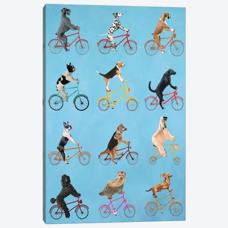 Cycling Dogs Canvas Print #COC191} by Coco de Paris Canvas Art
