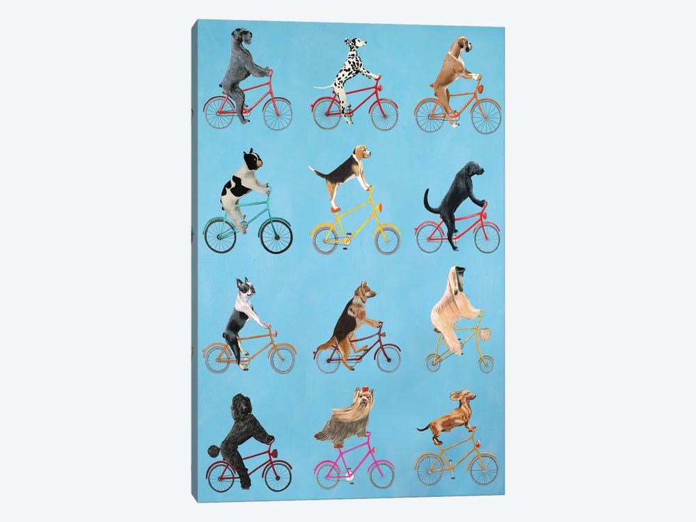 Cycling Dogs 1-piece Canvas Artwork