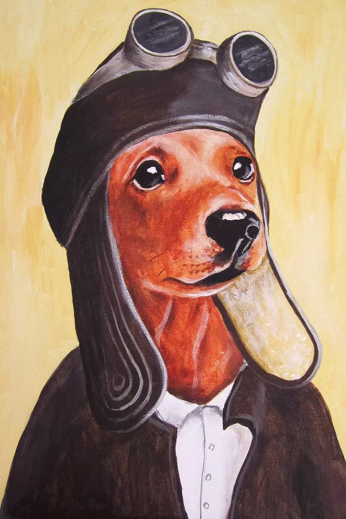 Dachshund Vintage Pilot