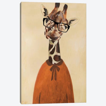 Clever Giraffe Canvas Print #COC19} by Coco de Paris Canvas Art Print