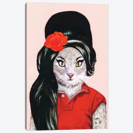 Amy Winehouse Cat Canvas Print #COC1} by Coco de Paris Art Print