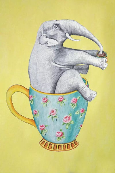Coco de Paris: Elephant In Cup, Yellow by Coco de Paris