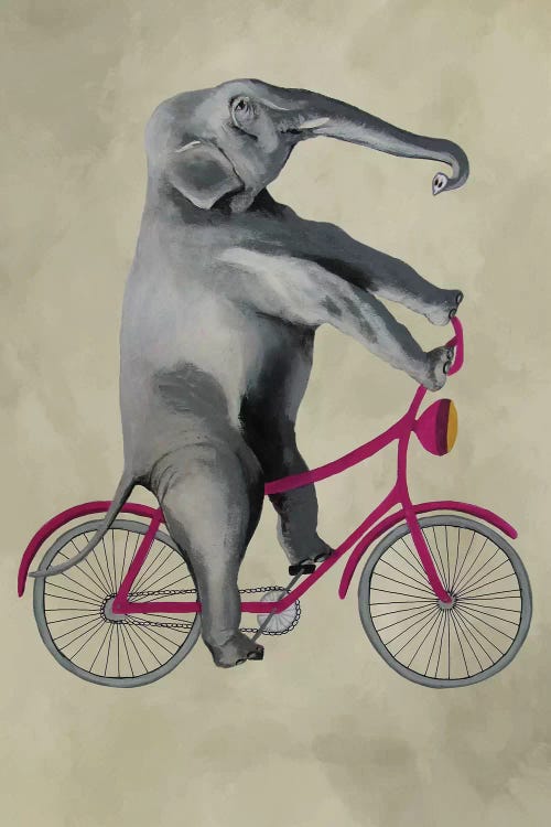 Elephant On Bicycle, Beige