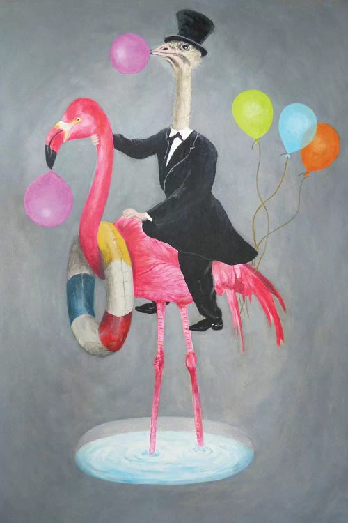 Flamingo With Ostrich